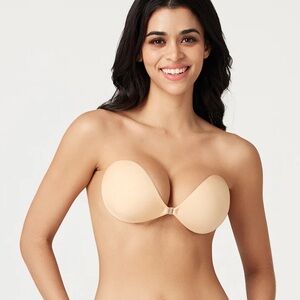 Seamless Strapless Beige Bra